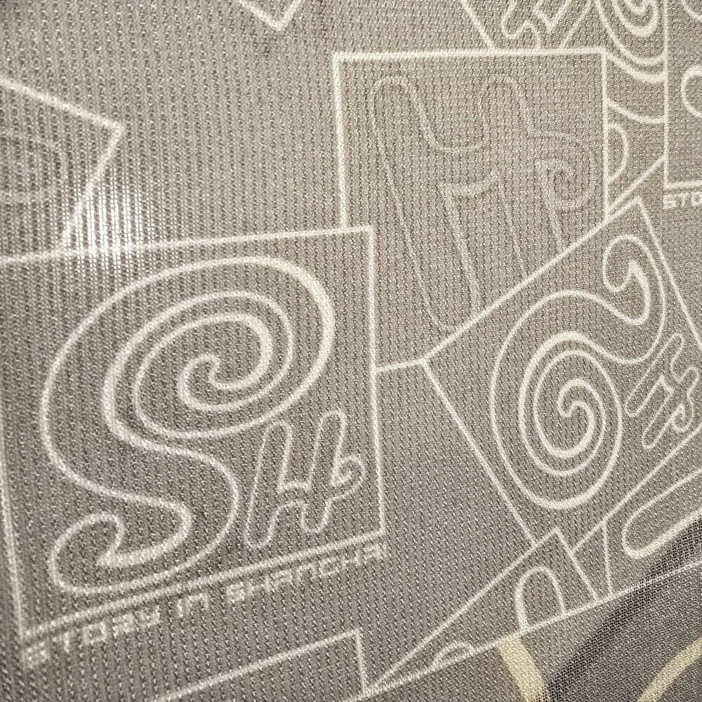Story in Shanghai Grey Signature Oblong Silk Scarf